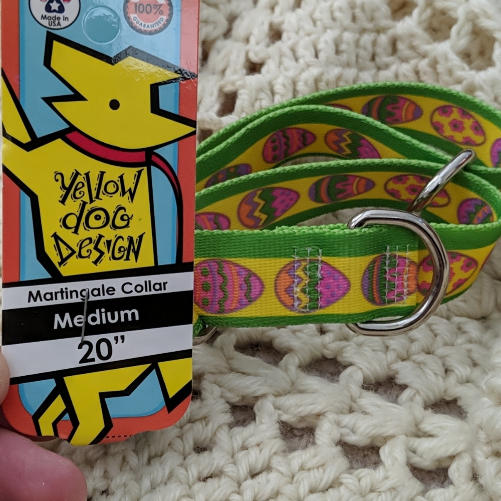 NWT Dog collar Easter eggs medium MARTINGALE